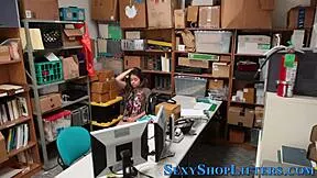 Explosive Cumshot Drowns Real Shoplifter's Small Tits HD