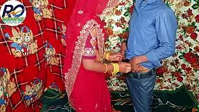 desi stepmom in red saree doggy fucked by husband hindi audio