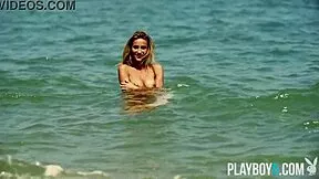 Petite Blonde Milf Cara Mell Strips Nude Teasing on Beach