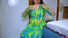 pinki chachi flirts hard, spreads hairy pussy for brutal anal pain with nephew's cock