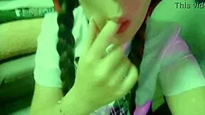 shy student nervously turns on webcam to explore her body for the first time