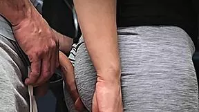 Risky Public Bus Handjob Makes Stranger Explode on Thick Cock Tease in Hot Transport Fuck