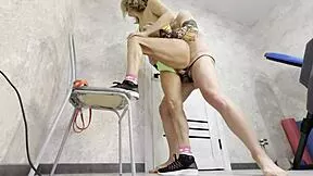 sporty milf cougar gushes from stallion's creampie in her wet pussy