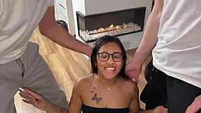 double huge cocks destroy latina jingle ventura's ass in first casting