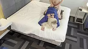 omg this hot blonde crossdresser gets her ass pounded doggystyle 🍑💦
