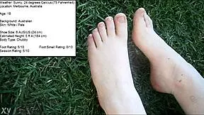 aussie chubby teen shows off her fat outdoor feet and toes