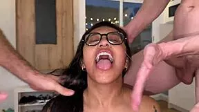 double huge cocks destroy latina jingle ventura's ass in first casting