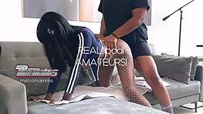 Nigerian cosplay babe gulps sloppy wet cock down her throat deep!