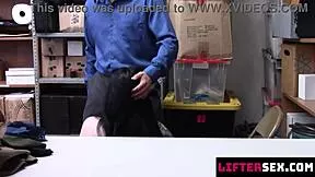 the teen shoplifter gets caught stealing underwear and punished hard by the store cop