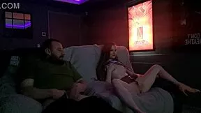 dude jerks off hard and blasts cum right in the cinema