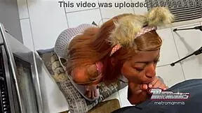 Nigerian cosplay babe gulps sloppy wet cock down her throat deep!