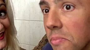young italian stud bends over as hot mature milf pounds his ass doggystyle in kitchen