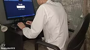 my pregnant wife skips porn for my cock sucking with glasses and lipstick on