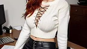 Redhead Virgin Emerges From Friendzone Bent Over In Leather Shower