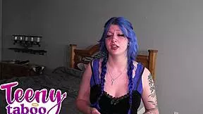 Bad babysitter Xoe Grimm gets her shaved pussy creampied hard by boss after wet foreplay!