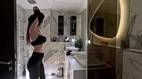 hey new secretary, why pose those long legs and thong in bathroom for cameras?