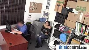 Young Ebony Shoplifter Fucks Security's Monster Black Cock