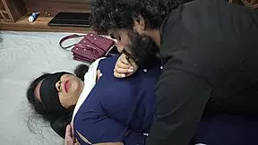 blindfolded housewife licks friend's cock before bedroom ass fuck