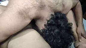blindfolded housewife licks friend's cock before bedroom ass fuck