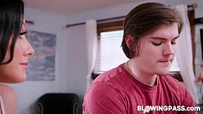 busty milf mommy cheers stepson up with deepthroat titty fuck pov!