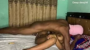 Hot African stepsister takes deep cock pounding from brother