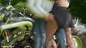 Whoa! Wet pussy rides monster cock after motorcycle thrill turns into deepthroat doggystyle cumshot?!