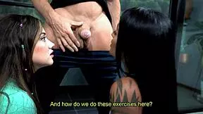 Stallion pounds two colombian hookers during gym class