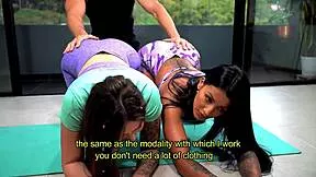 Stallion pounds two colombian hookers during gym class