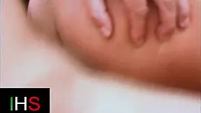 Brunette with blue eyes takes mega anal cumshot
