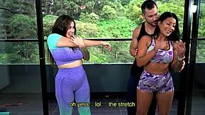 Stallion pounds two colombian hookers during gym class
