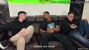 petite brunette takes double vaginal in interracial gangbang