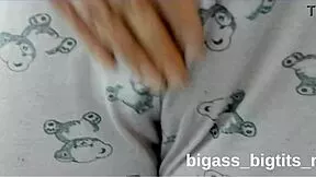 curvy milf masturbates in pajamas at home