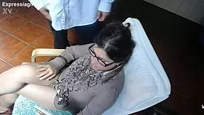 stupid student takes exam with cum on face