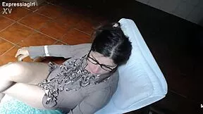 stupid student takes exam with cum on face