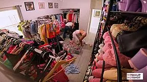 Bts christina sage strips during outfit try on