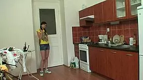 Pretty teen 18+ fucked by grandpa and grandma in the kitchen