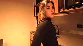 latina teen blows guy during movie night