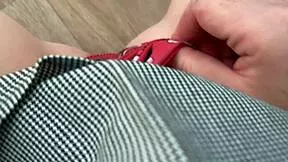 My first porn video with real squirt in red panties