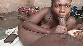 young black girl sucks and fucks a big monster cock