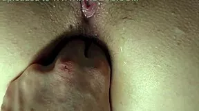 Drunk petite wife shakes her narrow ass while riding dildo