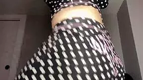 sensual teasing shaking ass in tight outfit for orgasm