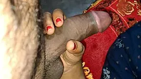 Newly married wife strokes and sucks hard