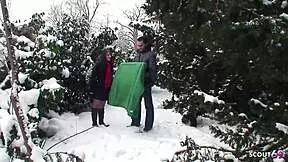 Petite teen lost bet and has outdoor sex with stranger