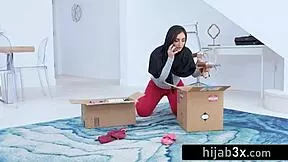 hijab wearing brat punished by stepsisters boyfriend for talking trash