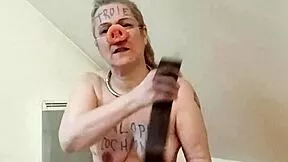 Petite french slave does solo bdsm session with handcuffs