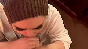 i make this caged cuck watch me suck