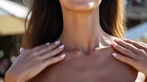 Huge tits teen 18+s dancing topless at the beach - 1 ai generated