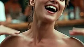 Huge tits teen 18+s dancing topless at the beach - 1 ai generated
