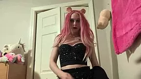 Sexy strip tease with petite babe