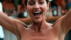 Huge tits teen 18+s dancing topless at the beach - 1 ai generated